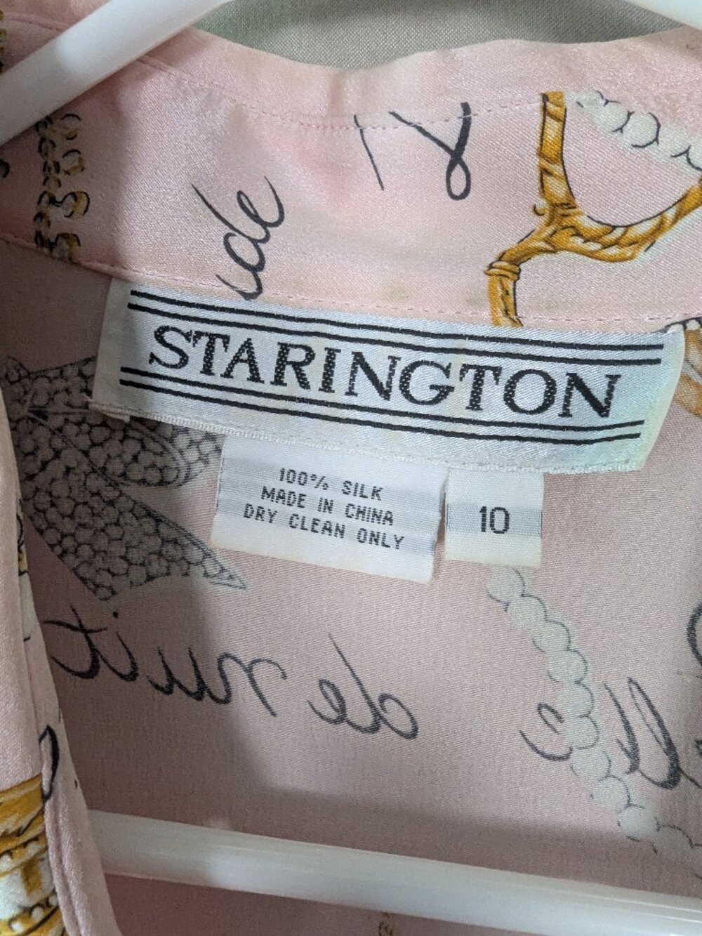 Vintage Starington Pink Parisian silk blouse - Picture 3 of 7